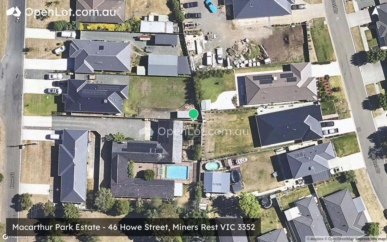 Satellite image for Macarthur Park Estate - 46 Howe Street, Miners Rest VIC 3352
