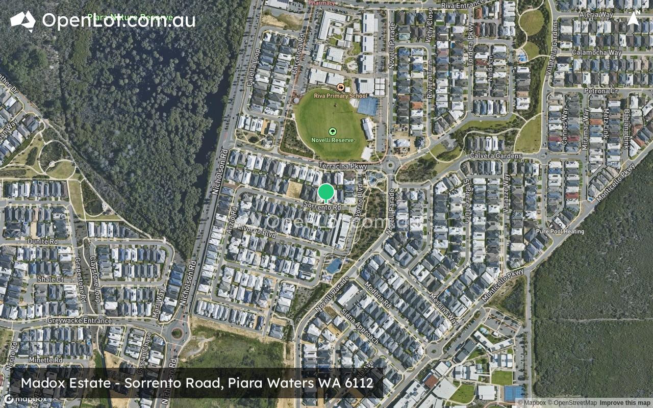 Satellite image for Madox Estate - Sorrento Road, Piara Waters WA 6112