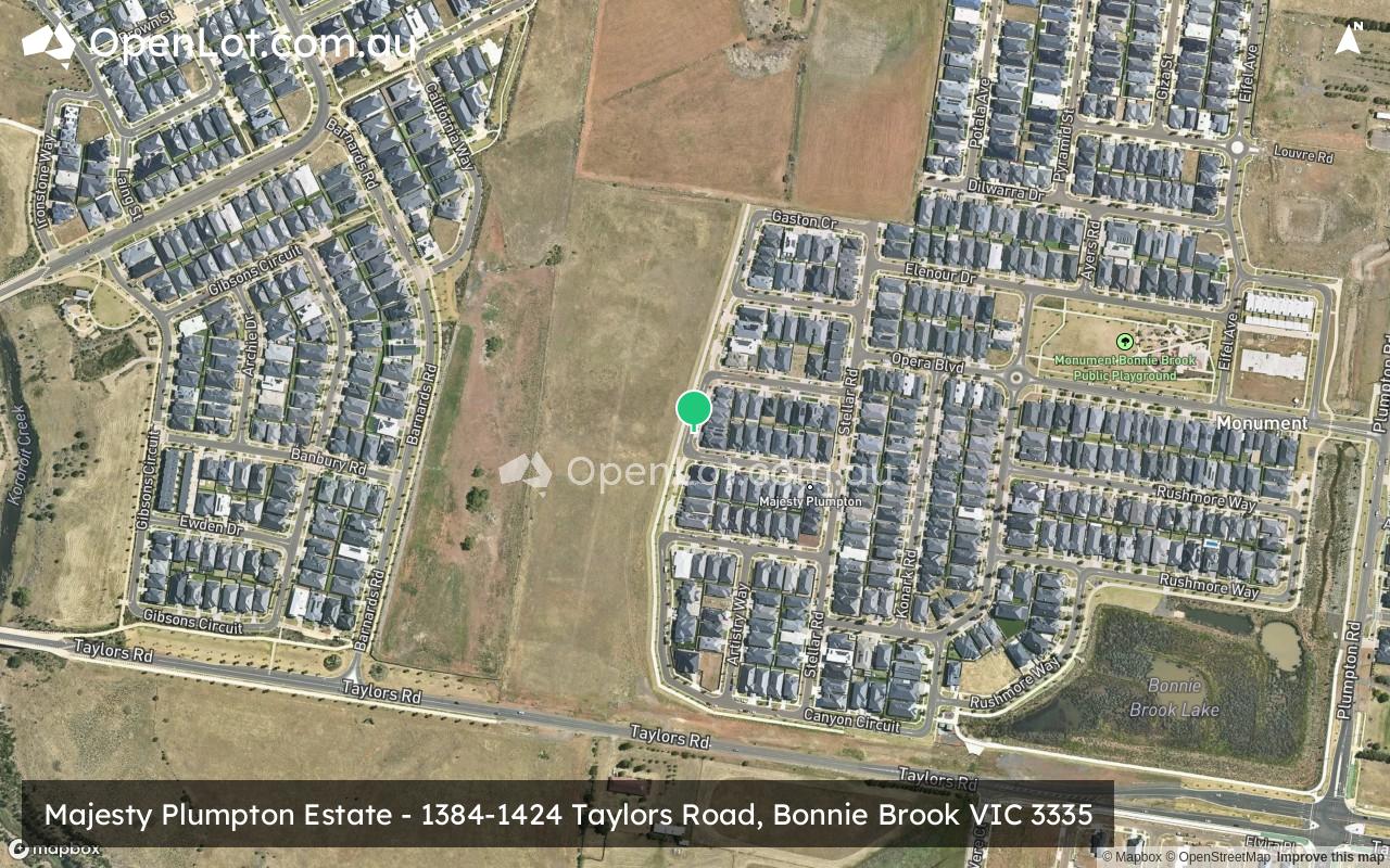 Satellite image for Majesty Plumpton Estate - 1384-1424 Taylors Road, Bonnie Brook VIC 3335
