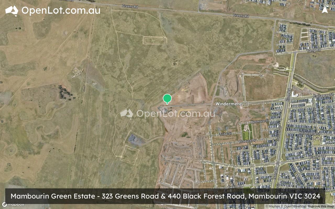 Satellite image for Mambourin Green Estate - 323 Greens Road & 440 Black Forest Road, Mambourin VIC 3024
