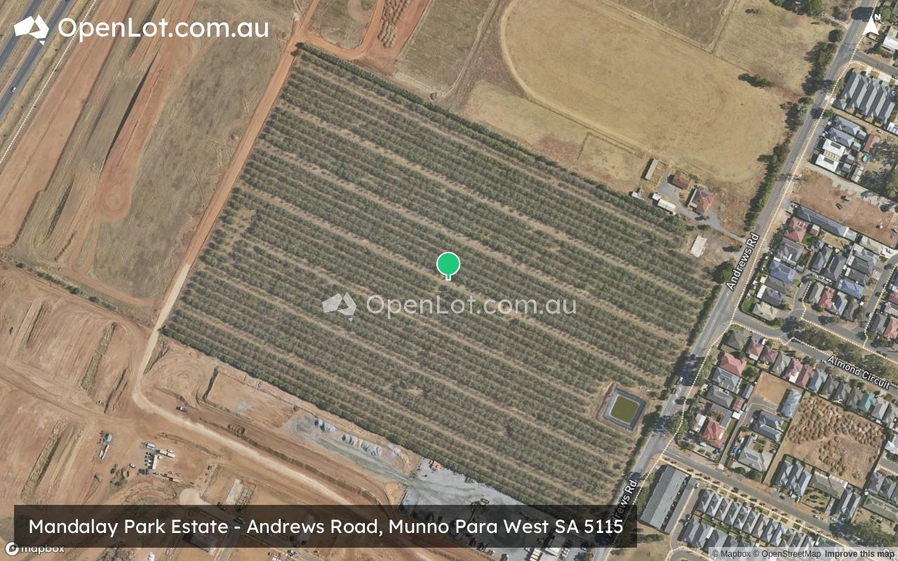 Satellite image for Mandalay Park Estate - Andrews Road, Munno Para West SA 5115