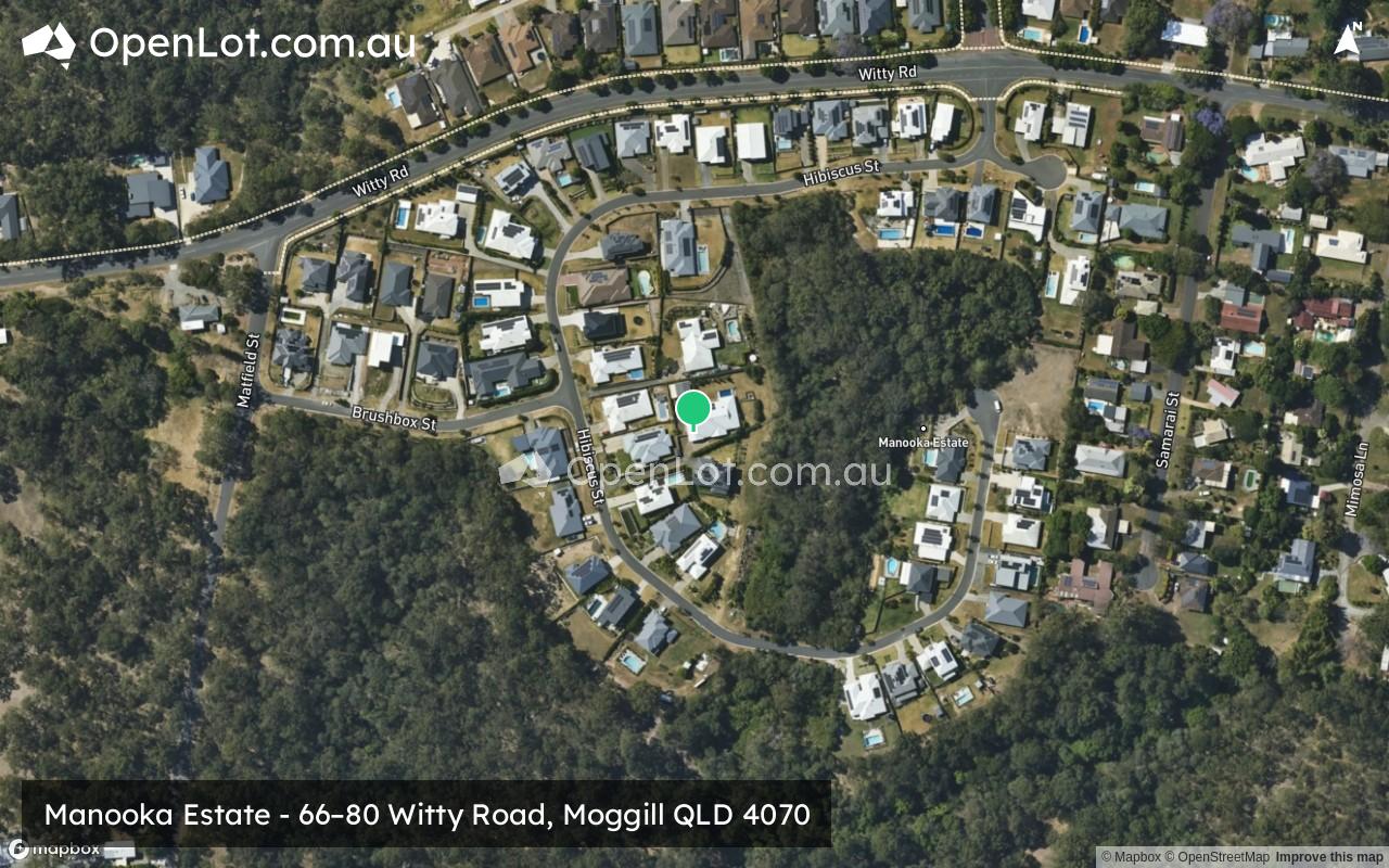 Satellite image for Manooka Estate - 66–80 Witty Road, Moggill QLD 4070