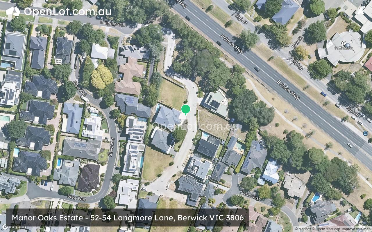 Satellite image for Manor Oaks Estate - 52-54 Langmore Lane, Berwick VIC 3806