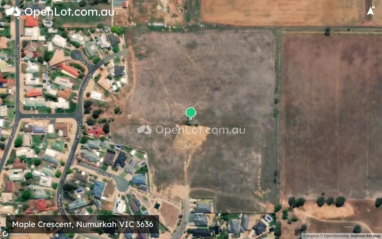 Satellite image for Maple Crescent, Numurkah VIC 3636