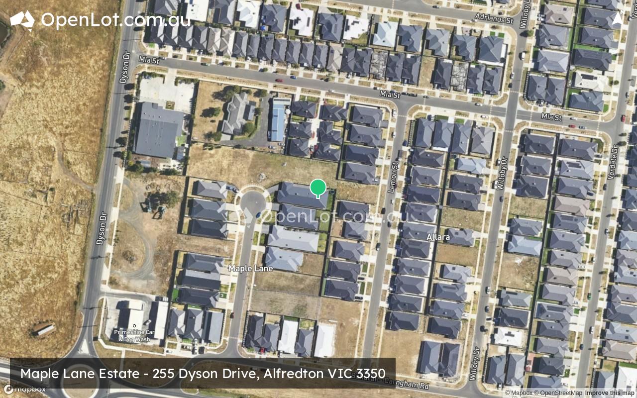 Satellite image for Maple Lane Estate - 255 Dyson Drive, Alfredton VIC 3350