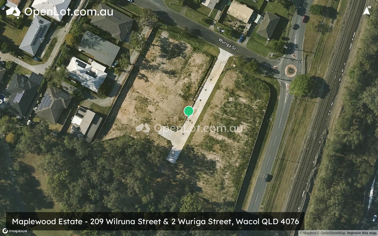 Satellite image for Maplewood Estate - 209 Wilruna Street & 2 Wuriga Street, Wacol QLD 4076