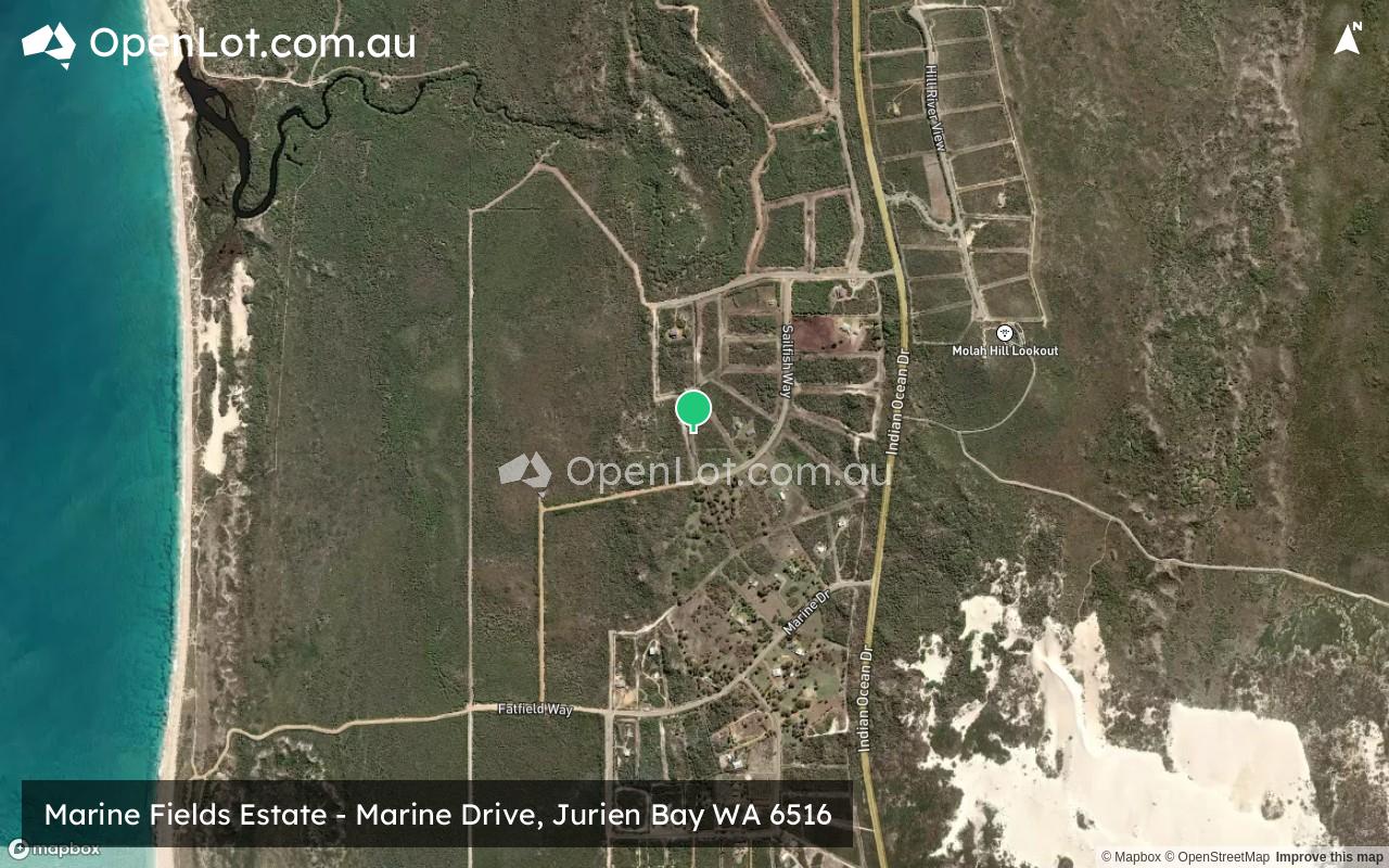 Satellite image for Marine Fields Estate - Marine Drive, Jurien Bay WA 6516