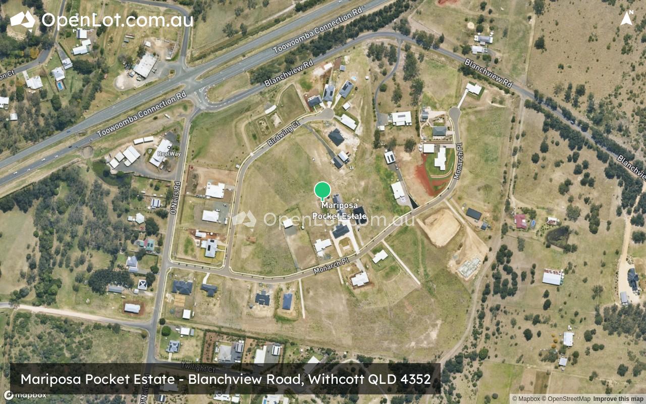 Satellite image for Mariposa Pocket Estate - Blanchview Road, Withcott QLD 4352