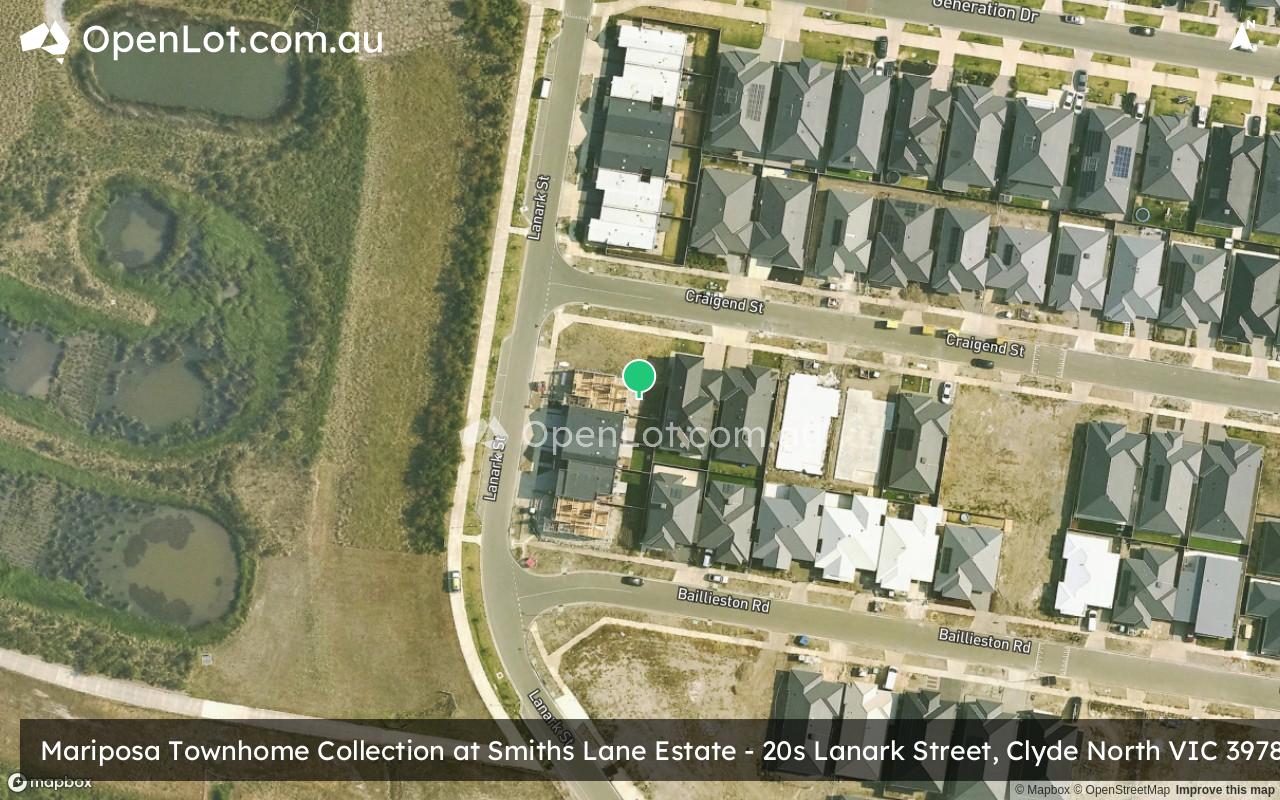 Satellite image for Mariposa Townhome Collection at Smiths Lane Estate - 20s Lanark Street, Clyde North VIC 3978