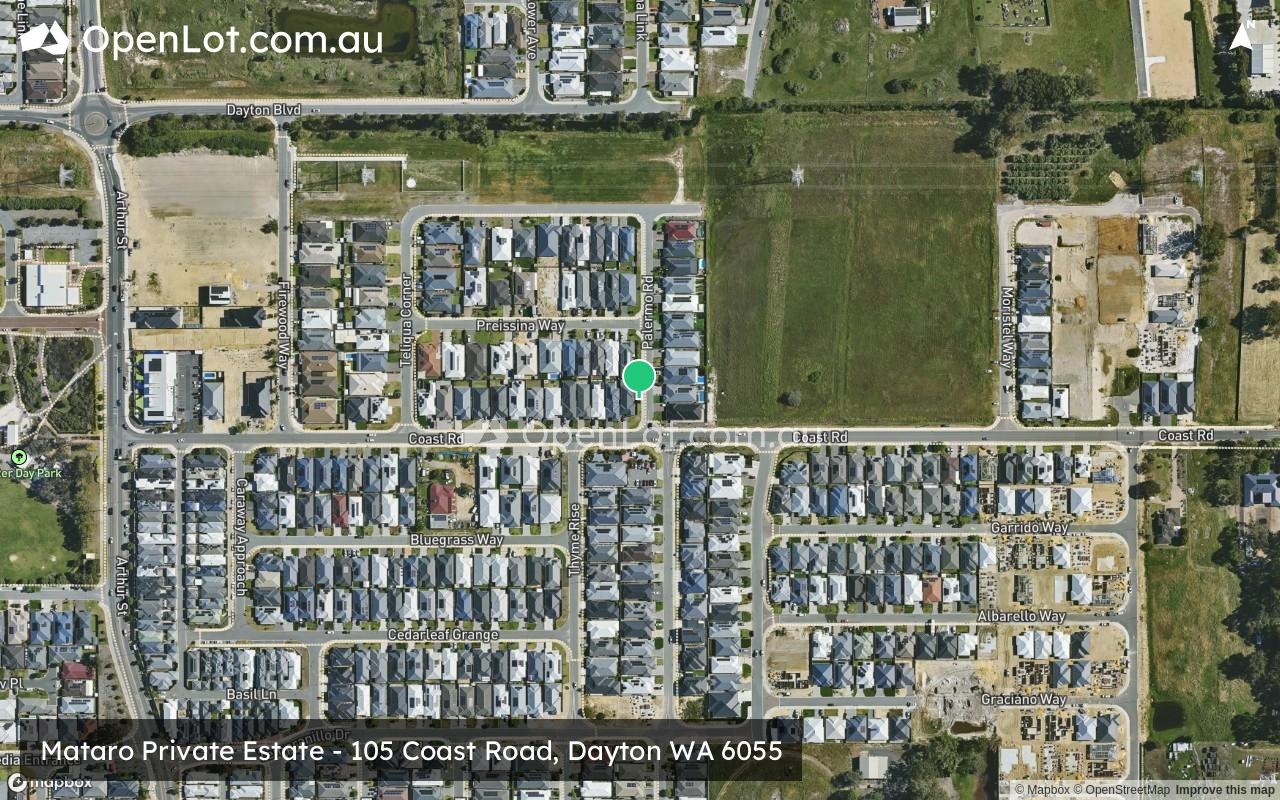 Satellite image for Mataro Private Estate - 105 Coast Road, Dayton WA 6055