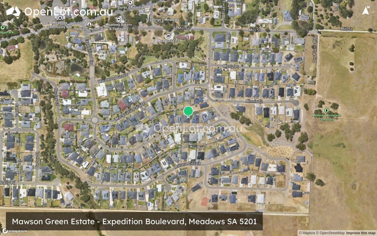 Satellite image for Mawson Green Estate - Expedition Boulevard, Meadows SA 5201