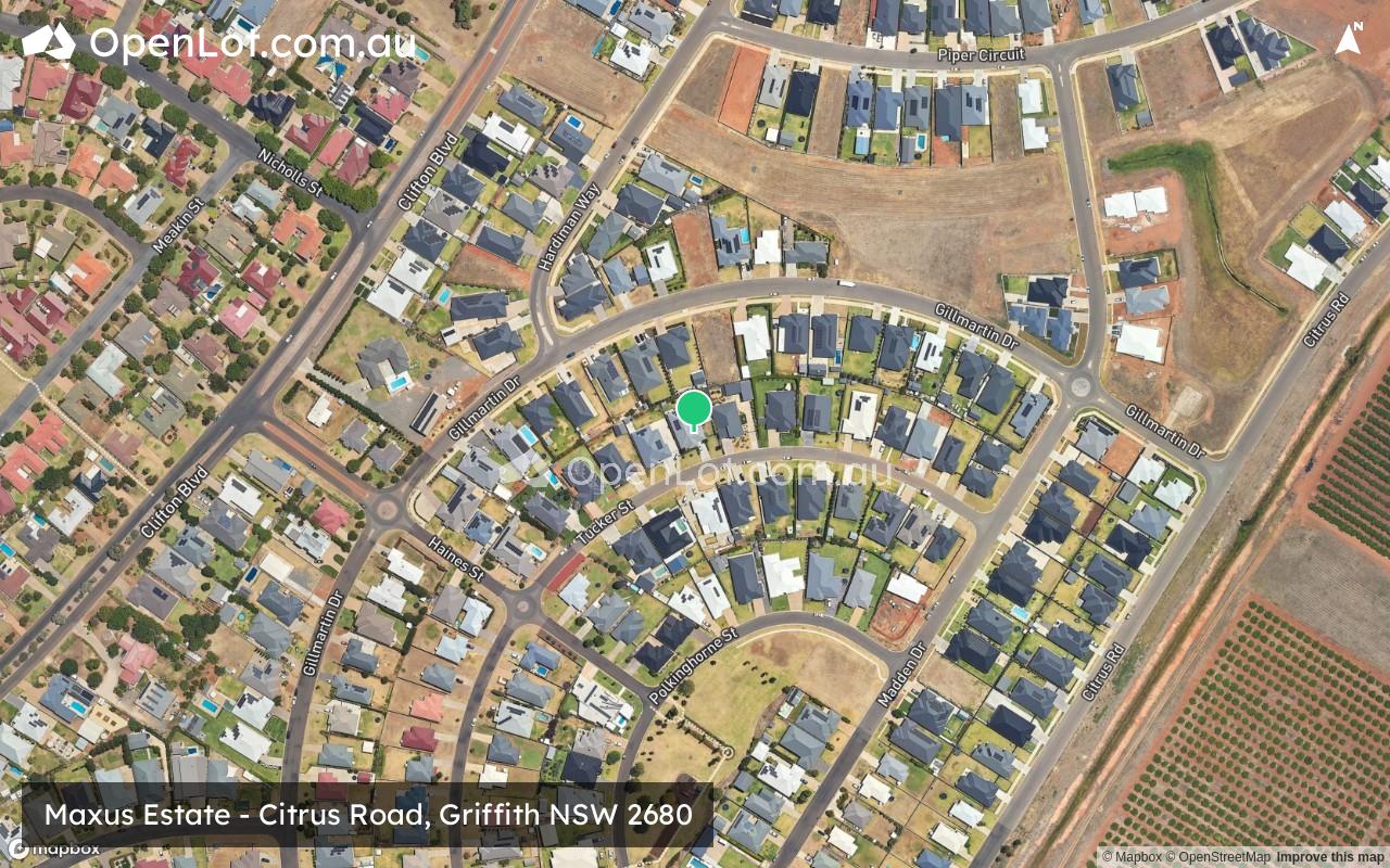 Satellite image for Maxus Estate - Citrus Road, Griffith NSW 2680