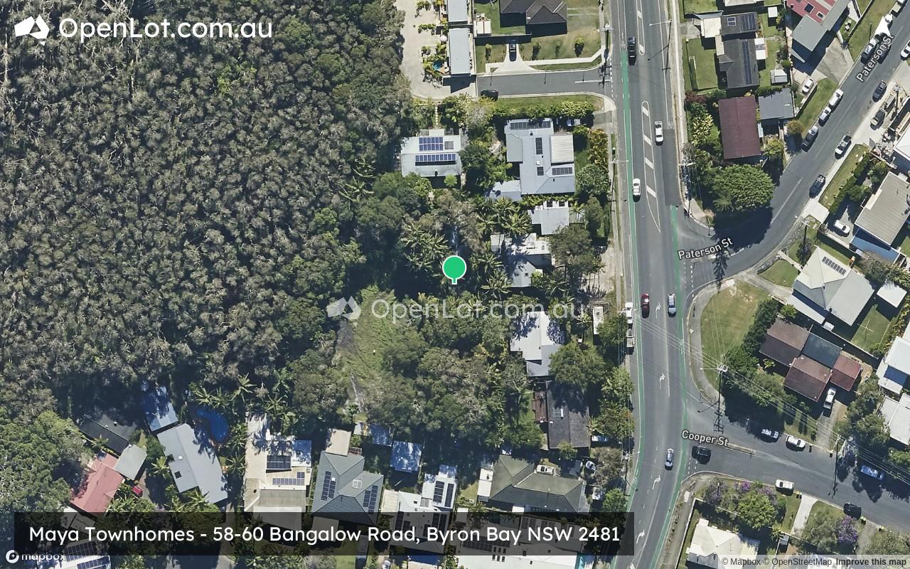 Satellite image for Maya Townhomes - 58-60 Bangalow Road, Byron Bay NSW 2481