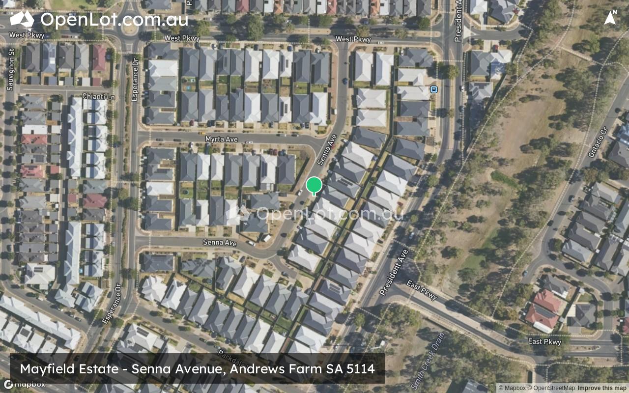 Satellite image for Mayfield Estate - Senna Avenue, Andrews Farm SA 5114