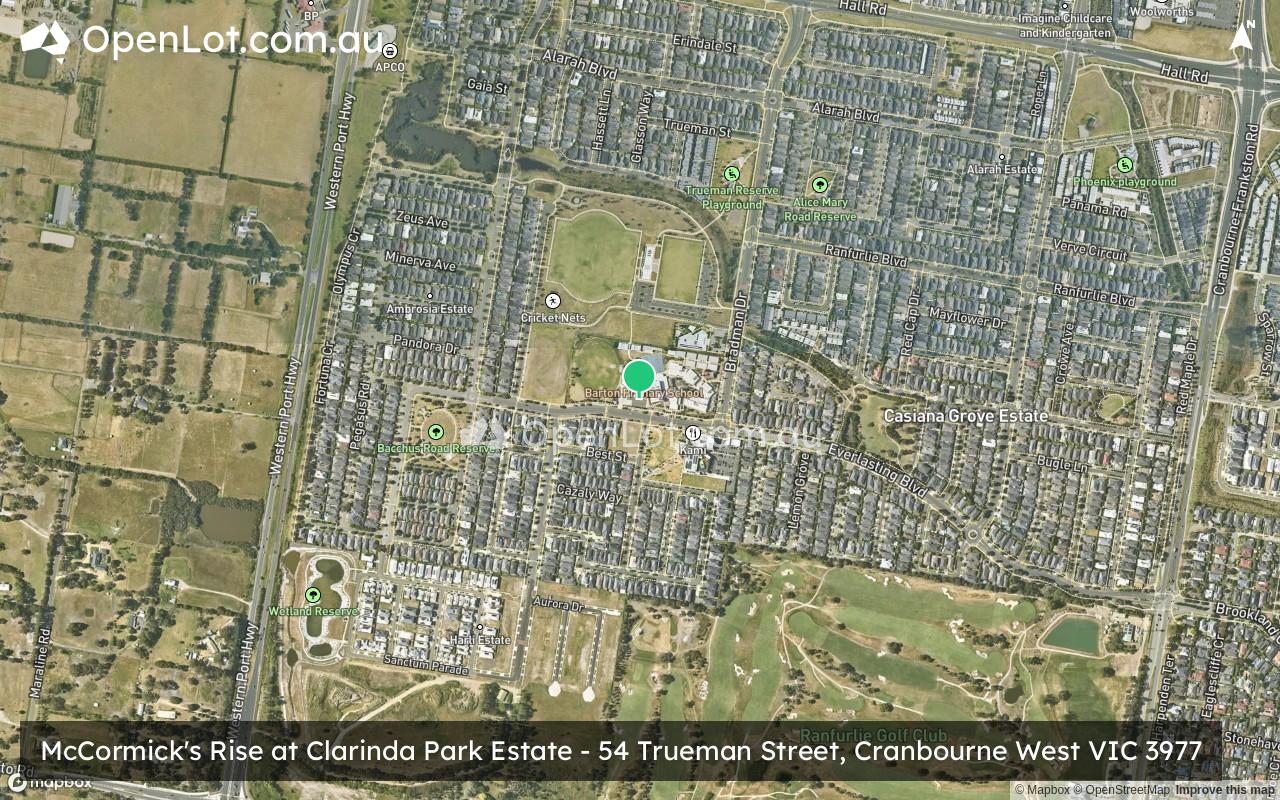 Satellite image for McCormick's Rise at Clarinda Park Estate - 54 Trueman Street, Cranbourne West VIC 3977