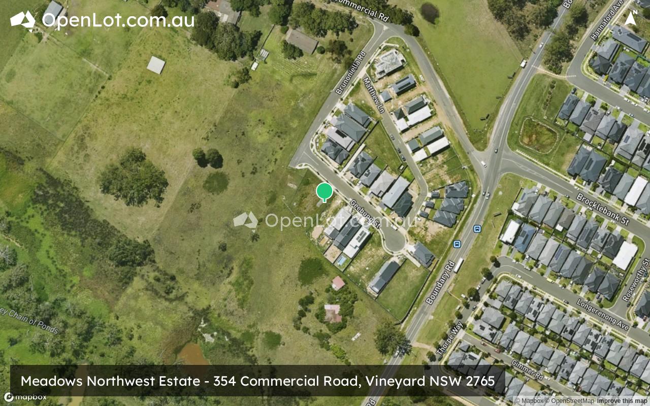 Satellite image for Meadows Northwest Estate - 354 Commercial Road, Vineyard NSW 2765