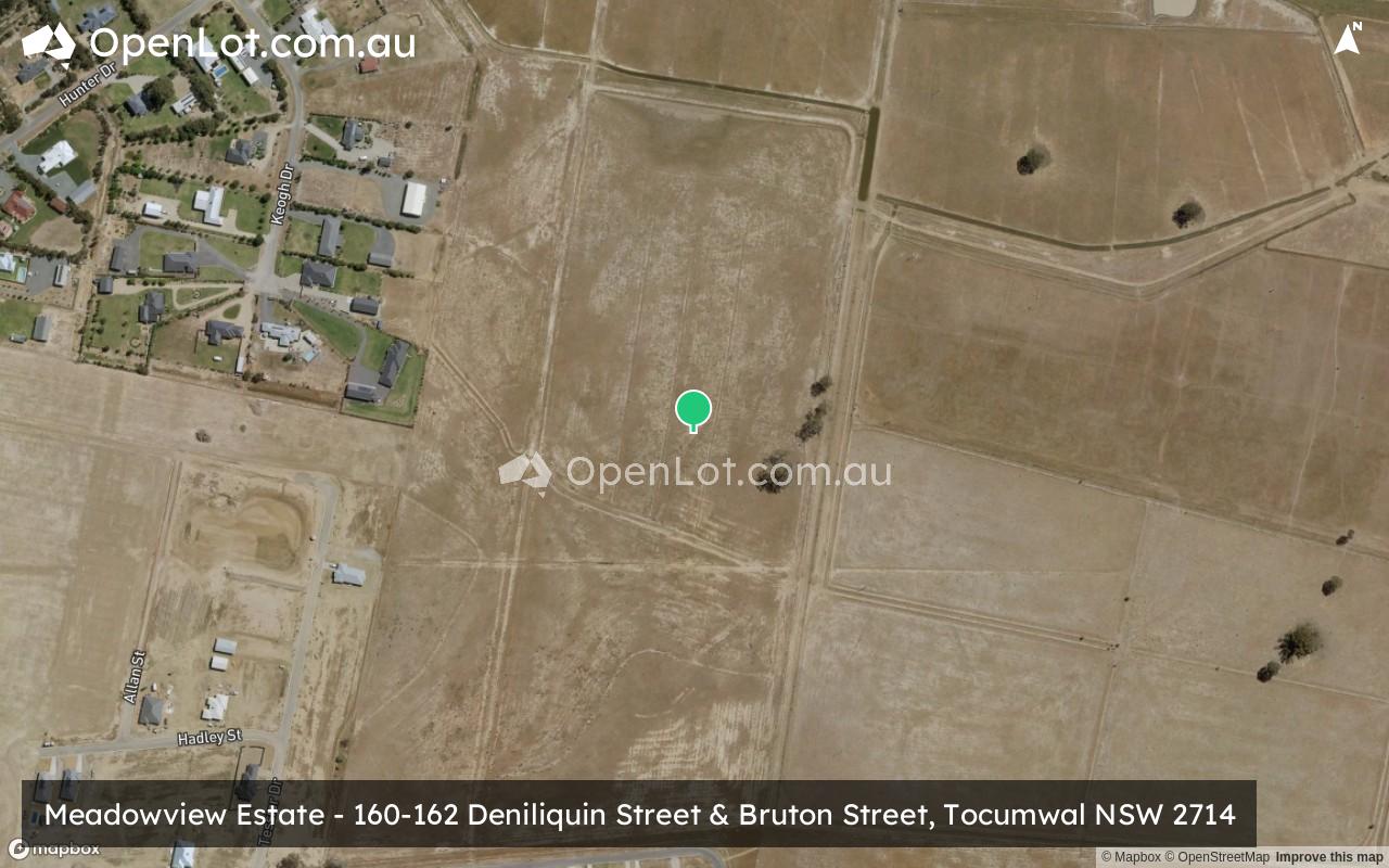 Satellite image for Meadowview Estate - 160-162 Deniliquin Street & Bruton Street, Tocumwal NSW 2714
