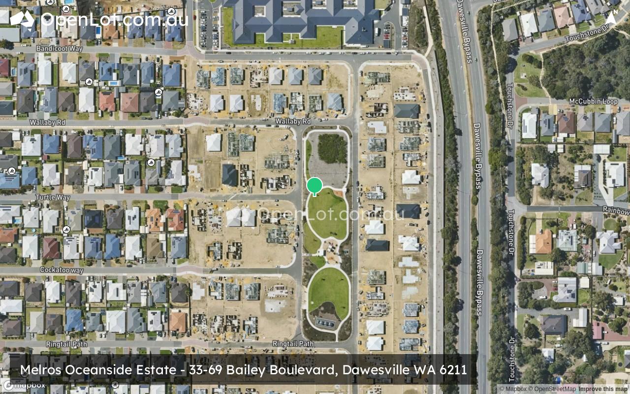 Satellite image for Melros Oceanside Estate - 33-69 Bailey Boulevard, Dawesville WA 6211