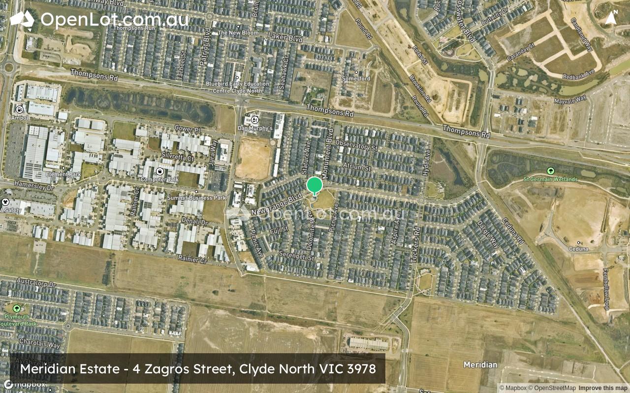 Satellite image for Meridian Estate - 4 Zagros Street, Clyde North VIC 3978