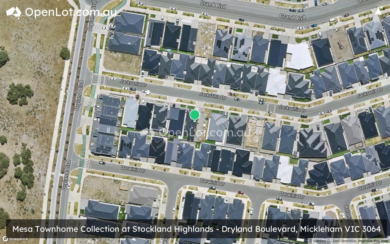 Satellite image for Mesa Townhome Collection at Stockland Highlands - Dryland Boulevard, Mickleham VIC 3064