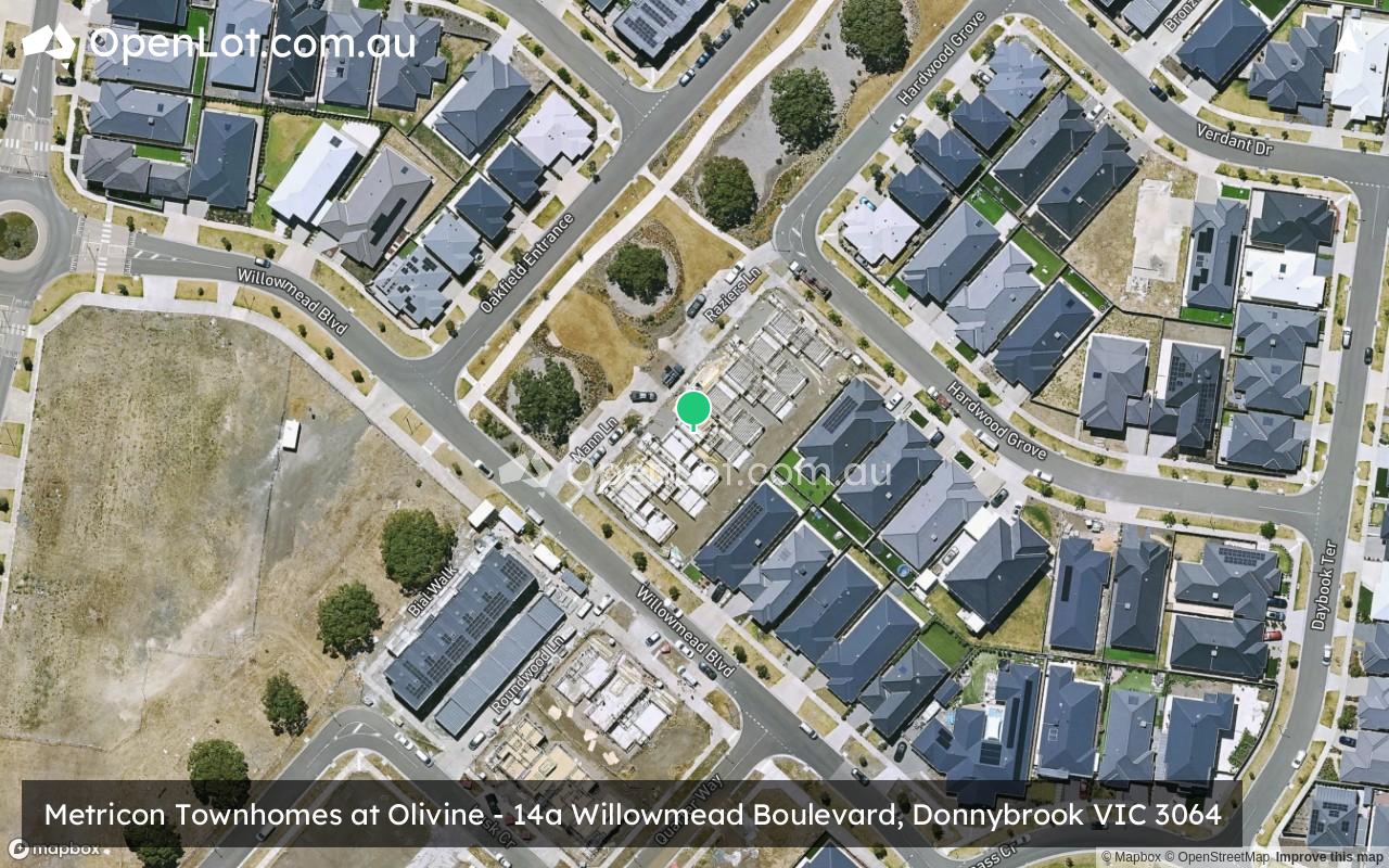 Satellite image for Metricon Townhomes at Olivine - 14a Willowmead Boulevard, Donnybrook VIC 3064