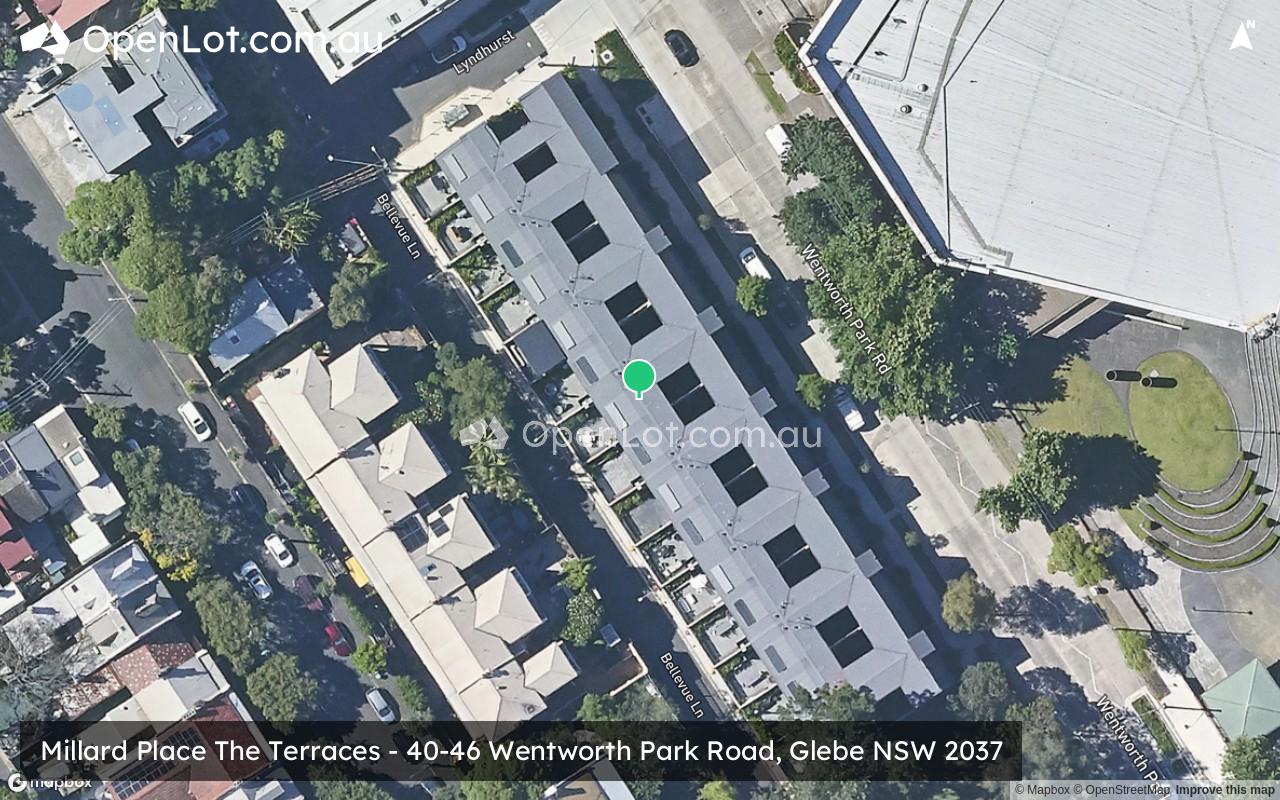 Satellite image for Millard Place The Terraces - 40-46 Wentworth Park Road, Glebe NSW 2037