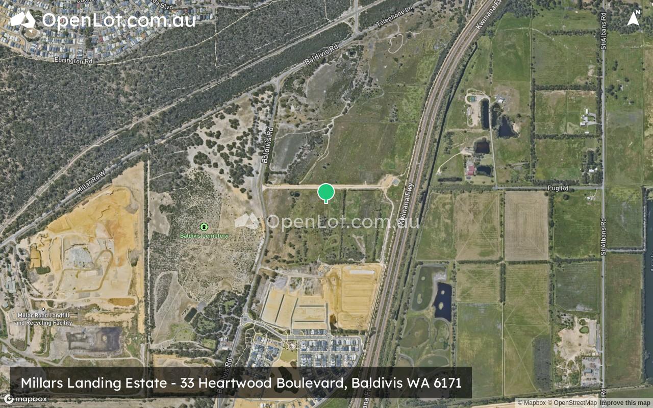 Satellite image for Millars Landing Estate - 33 Heartwood Boulevard, Baldivis WA 6171
