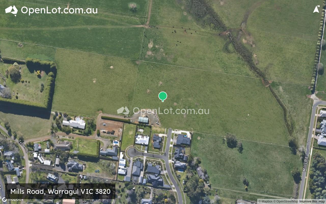 Satellite image for Mills Road, Warragul VIC 3820