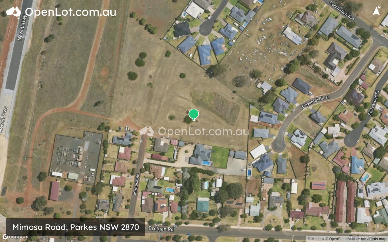 Satellite image for Mimosa Road, Parkes NSW 2870