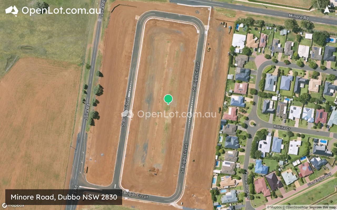 Satellite image for Minore Road, Dubbo NSW 2830