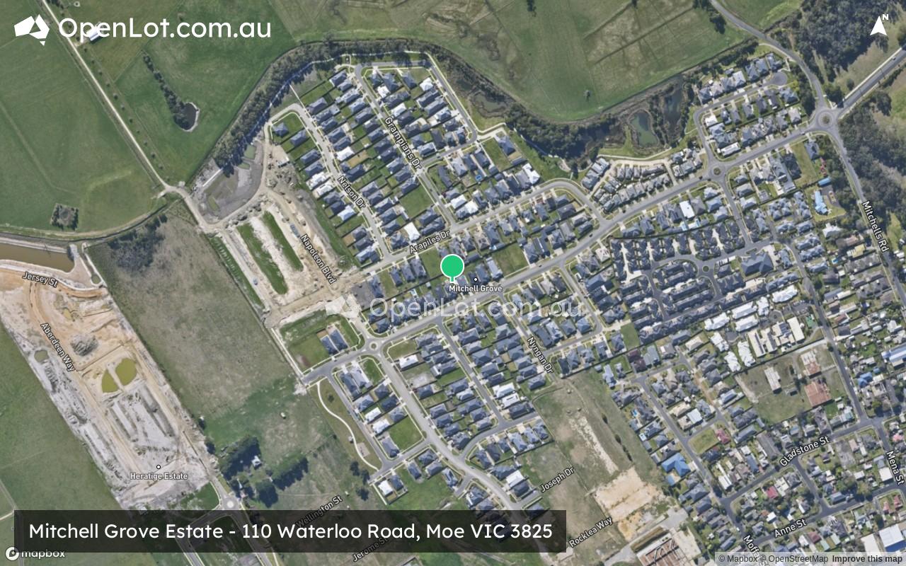 Satellite image for Mitchell Grove Estate - 110 Waterloo Road, Moe VIC 3825