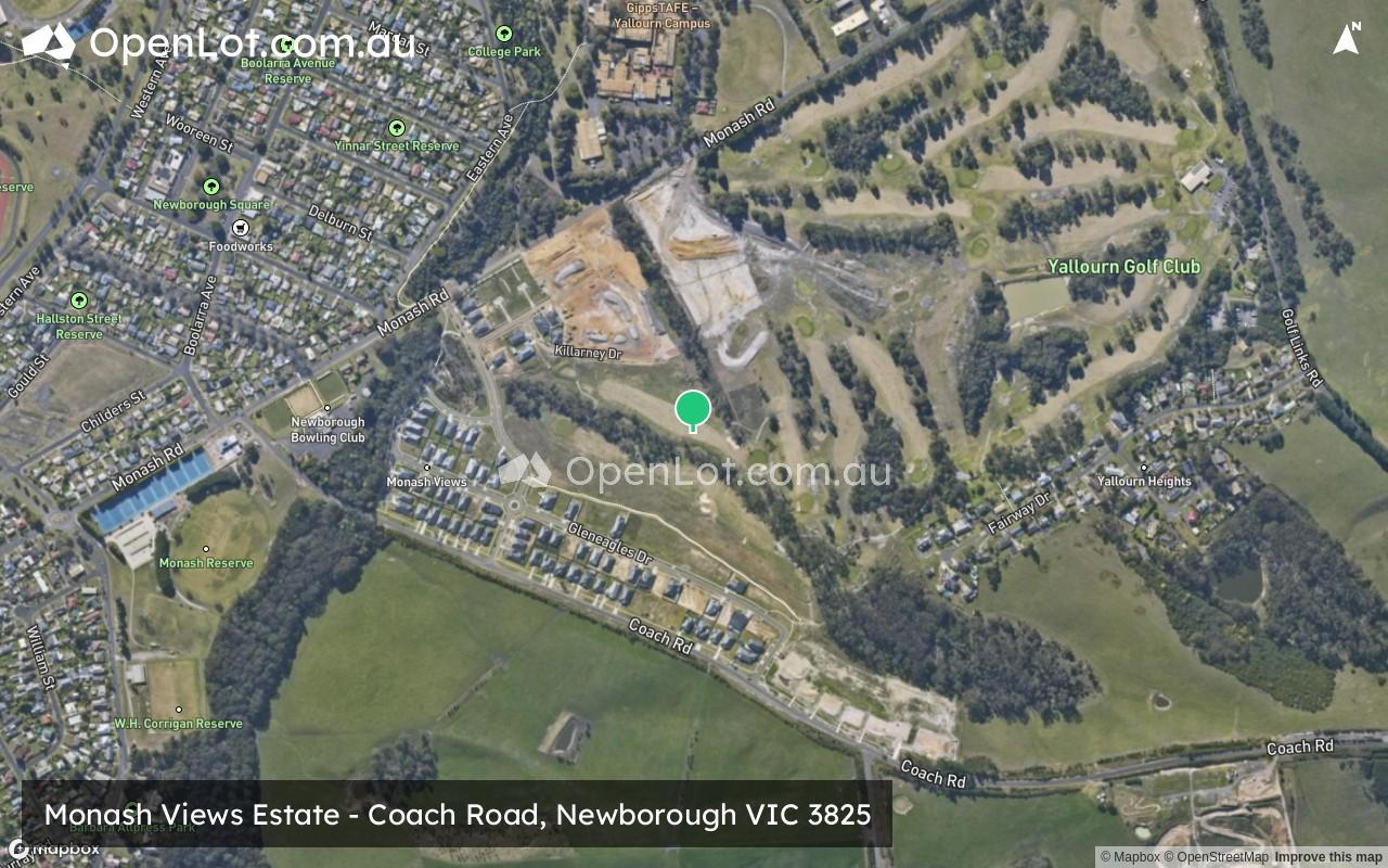 Satellite image for Monash Views Estate - Coach Road, Newborough VIC 3825