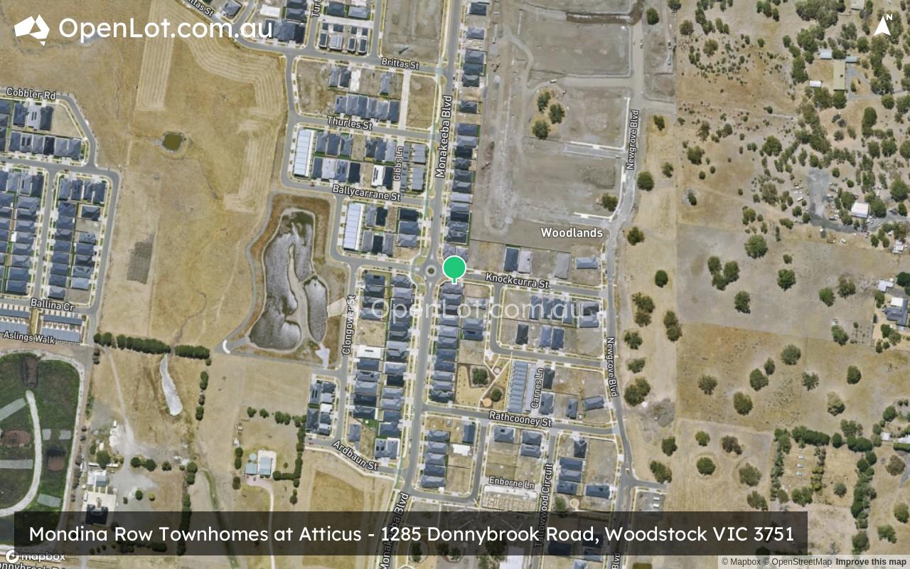 Satellite image for Mondina Row Townhomes at Atticus - 1285 Donnybrook Road, Woodstock VIC 3751