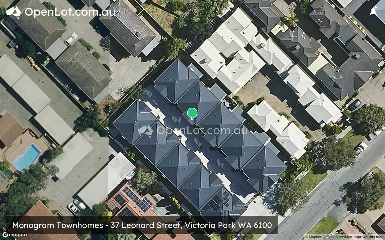 Satellite image for Monogram Townhomes - 37 Leonard Street, Victoria Park WA 6100