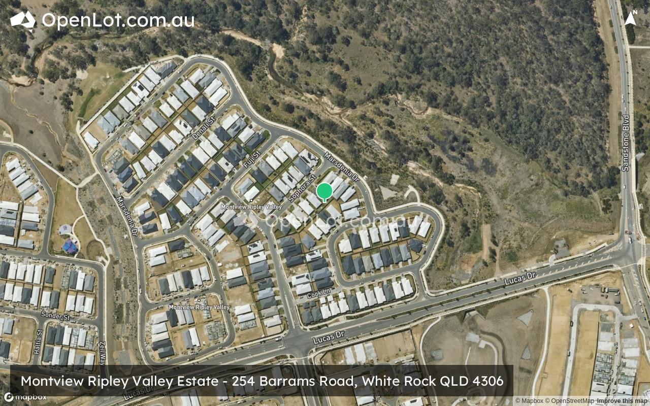Satellite image for Montview Ripley Valley Estate - 254 Barrams Road, White Rock QLD 4306