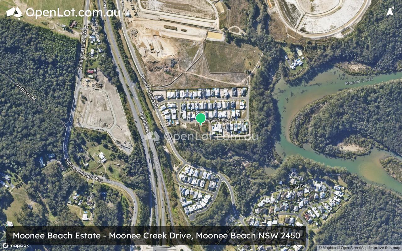 Satellite image for Moonee Beach Estate - Moonee Creek Drive, Moonee Beach NSW 2450