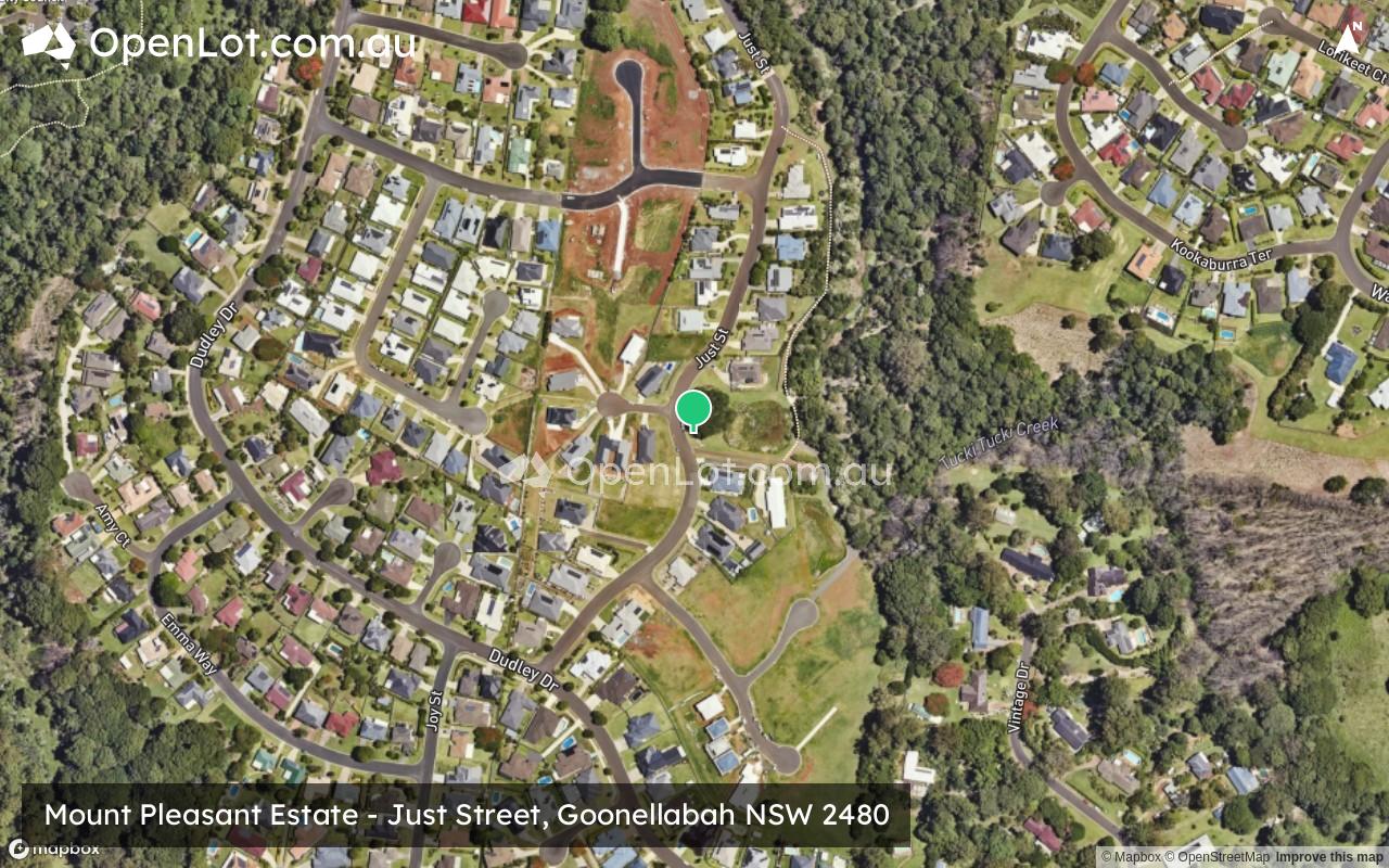 Satellite image for Mount Pleasant Estate - Just Street, Goonellabah NSW 2480