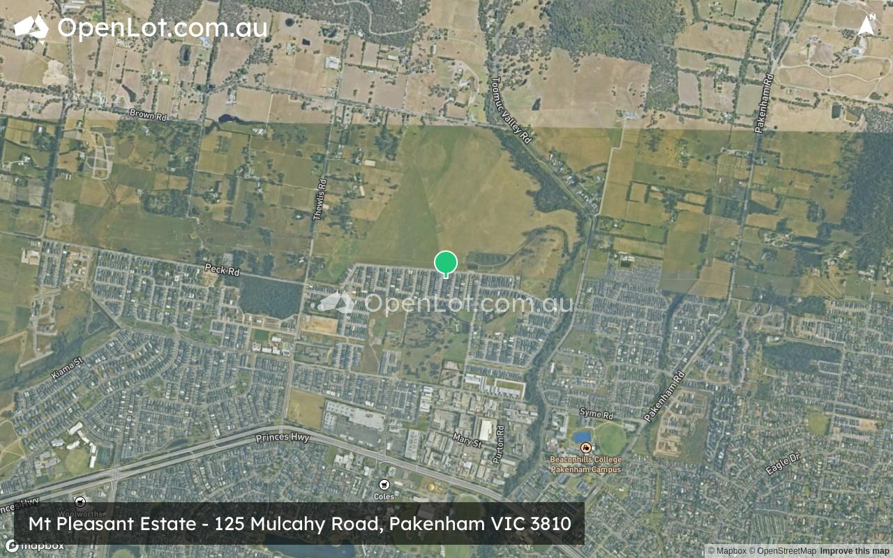 Satellite image for Mt Pleasant Estate - 125 Mulcahy Road, Pakenham VIC 3810