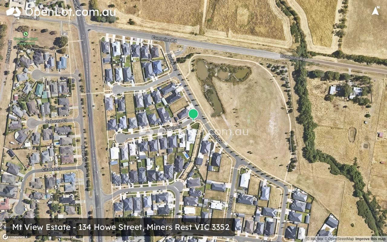Satellite image for Mt View Estate - 134 Howe Street, Miners Rest VIC 3352