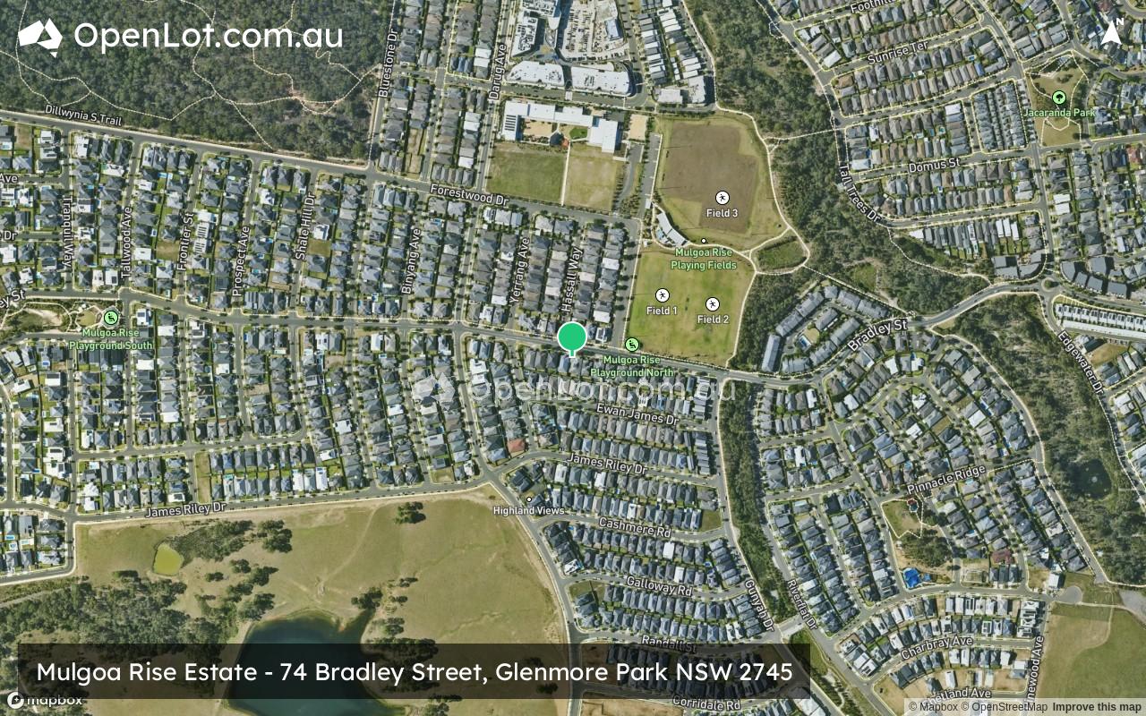 Satellite image for Mulgoa Rise Estate - 74 Bradley Street, Glenmore Park NSW 2745