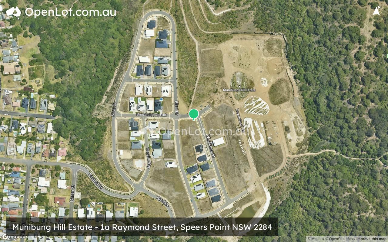 Satellite image for Munibung Hill Estate - 1a Raymond Street, Speers Point NSW 2284