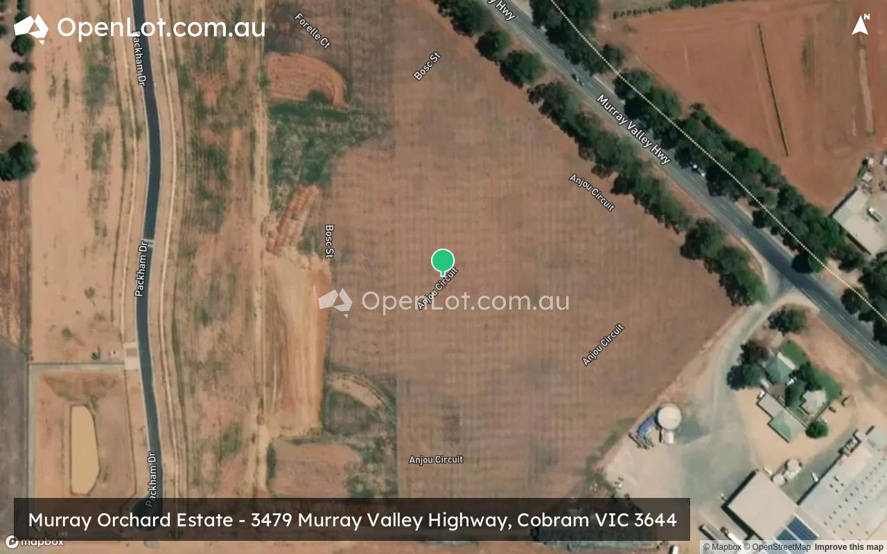 Satellite image for Murray Orchard Estate - 3479 Murray Valley Highway, Cobram VIC 3644