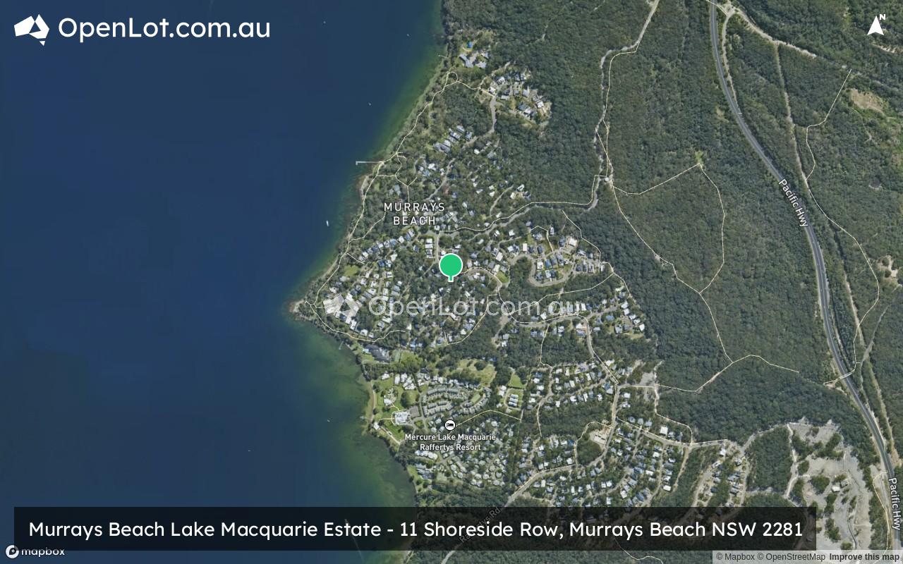 Satellite image for Murrays Beach Lake Macquarie Estate - 11 Shoreside Row, Murrays Beach NSW 2281