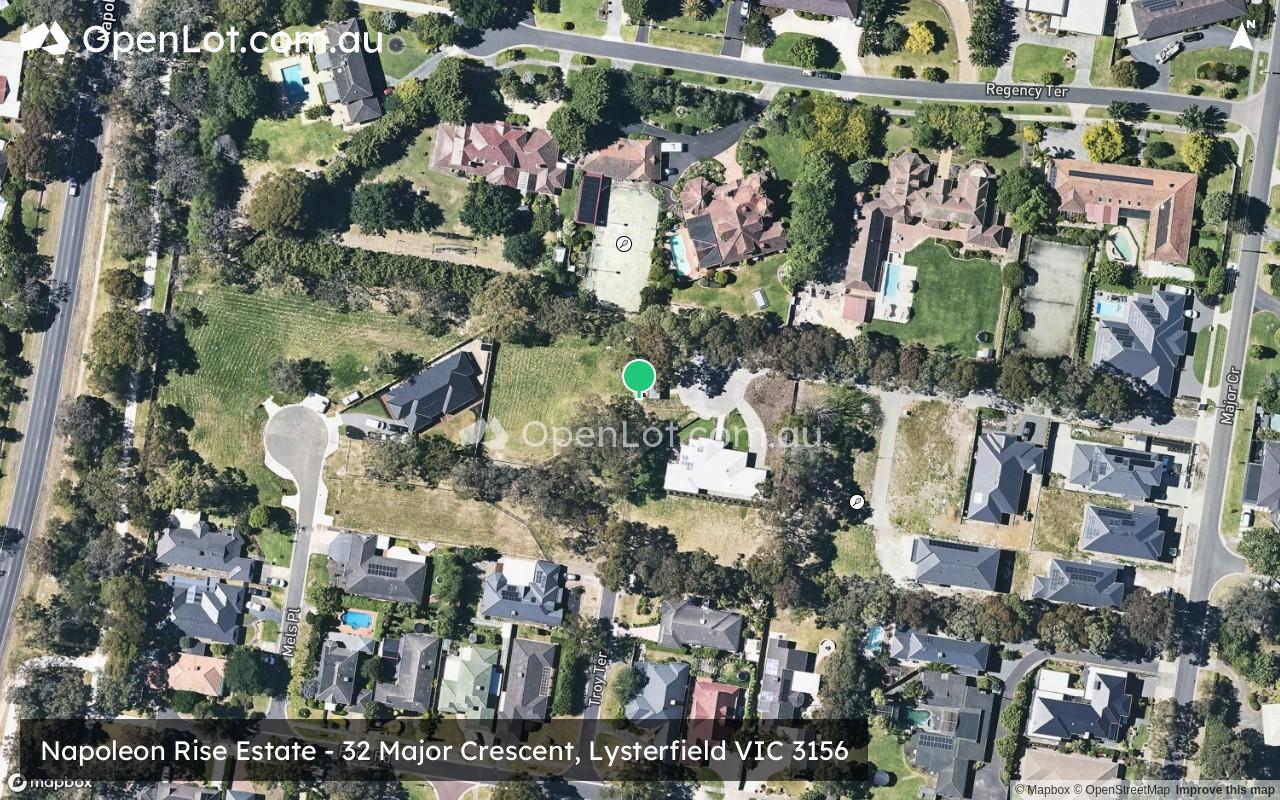 Satellite image for Napoleon Rise Estate - 32 Major Crescent, Lysterfield VIC 3156
