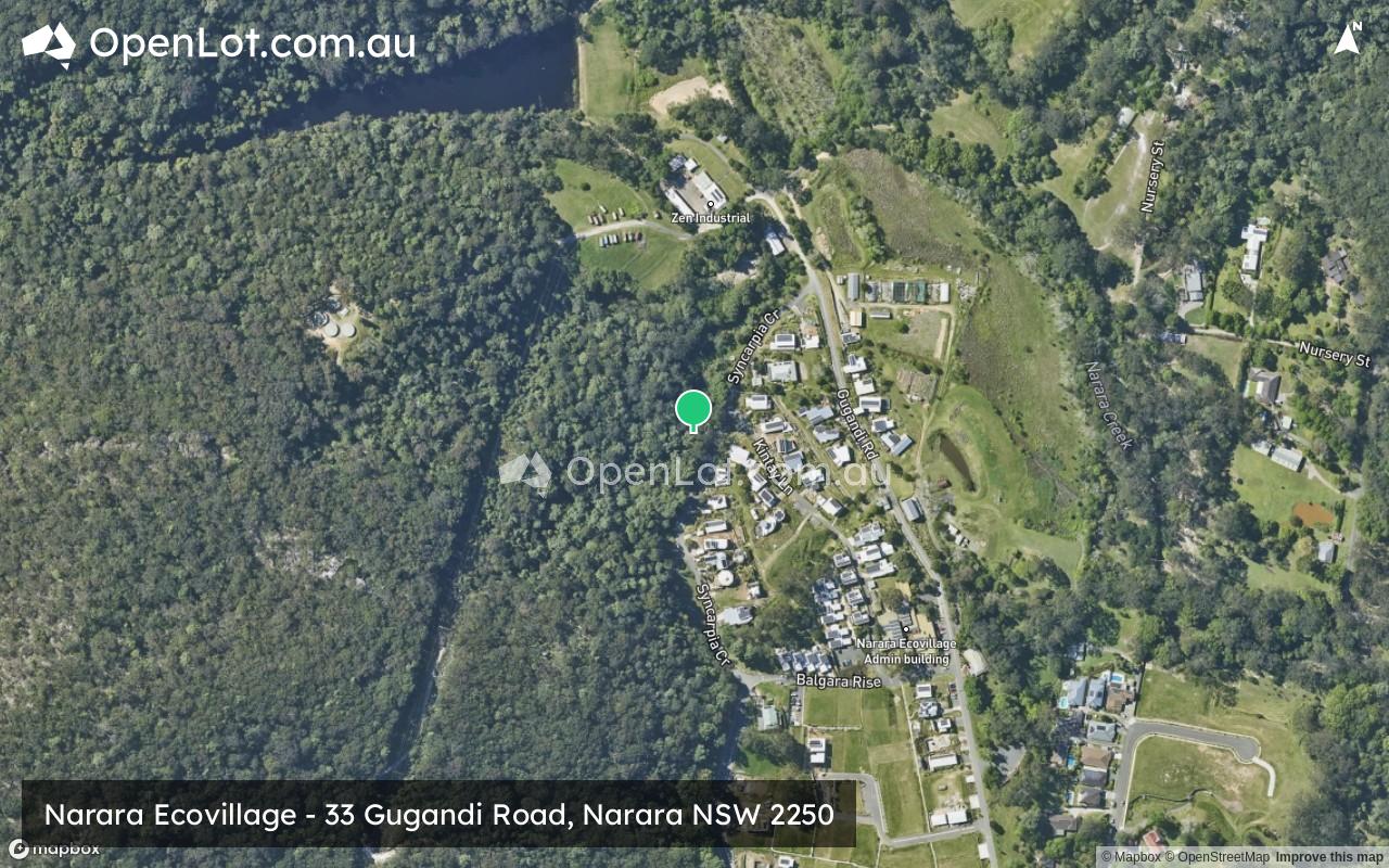 Satellite image for Narara Ecovillage - 33 Gugandi Road, Narara NSW 2250