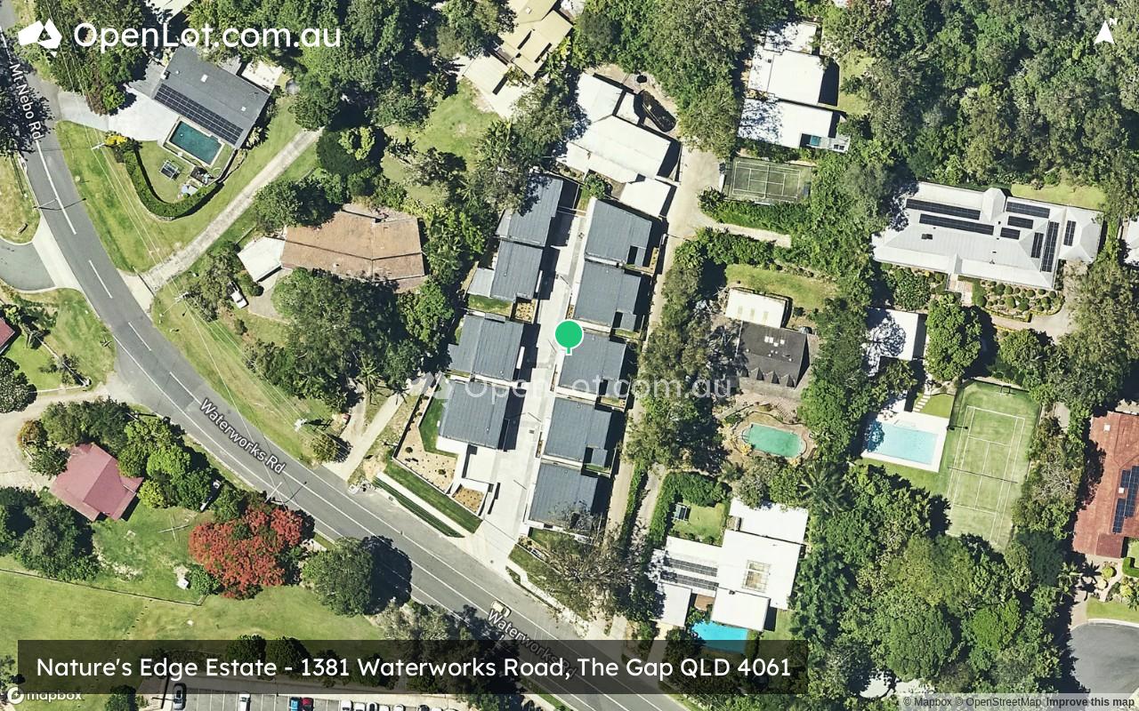 Satellite image for Nature's Edge Estate - 1381 Waterworks Road, The Gap QLD 4061