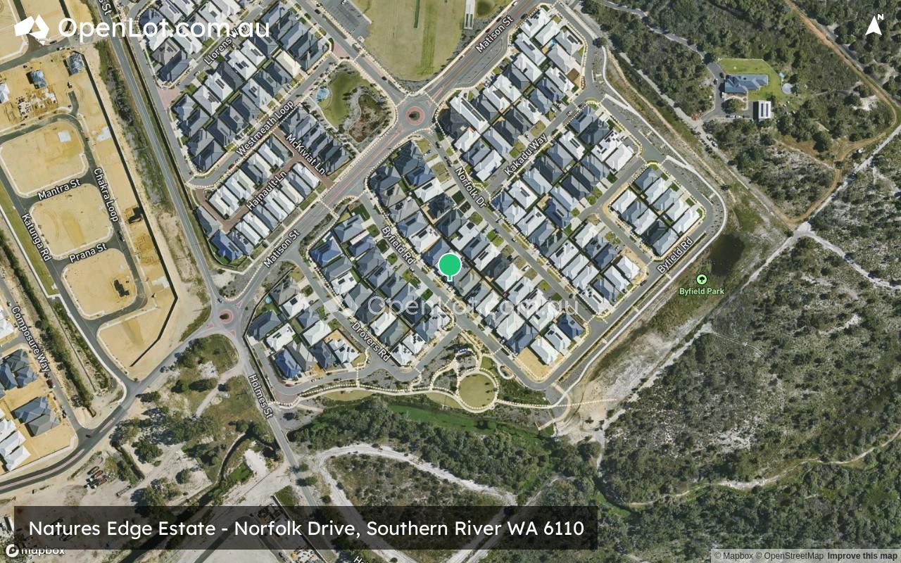 Satellite image for Natures Edge Estate - Norfolk Drive, Southern River WA 6110