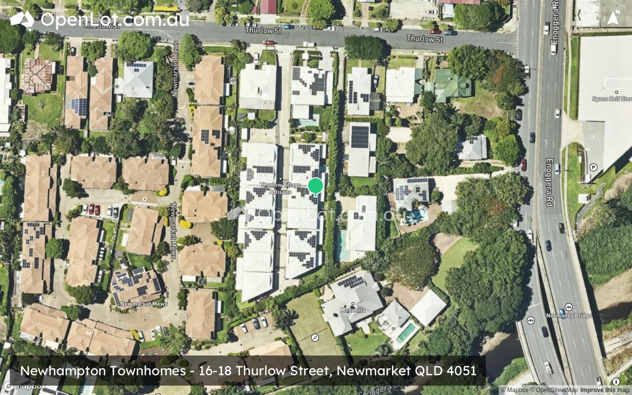 Satellite image for Newhampton Townhomes - 16-18 Thurlow Street, Newmarket QLD 4051