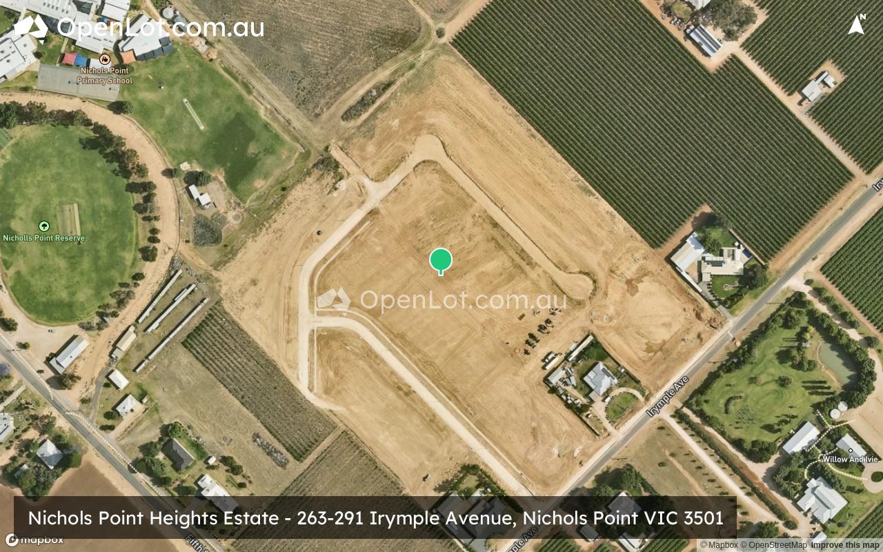 Satellite image for Nichols Point Heights Estate - 263-291 Irymple Avenue, Nichols Point VIC 3501