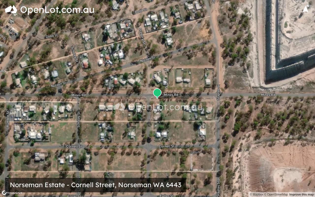 Satellite image for Norseman Estate - Cornell Street, Norseman WA 6443